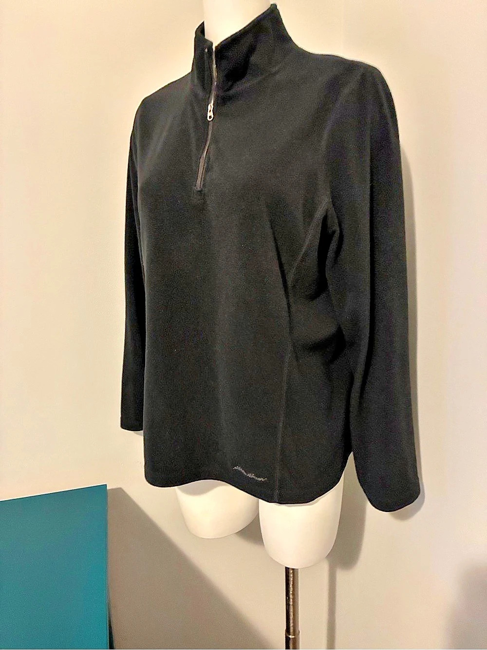 Eddie Bauer Women's Quest Fleece 1/4-Zip Pullover Black Medium